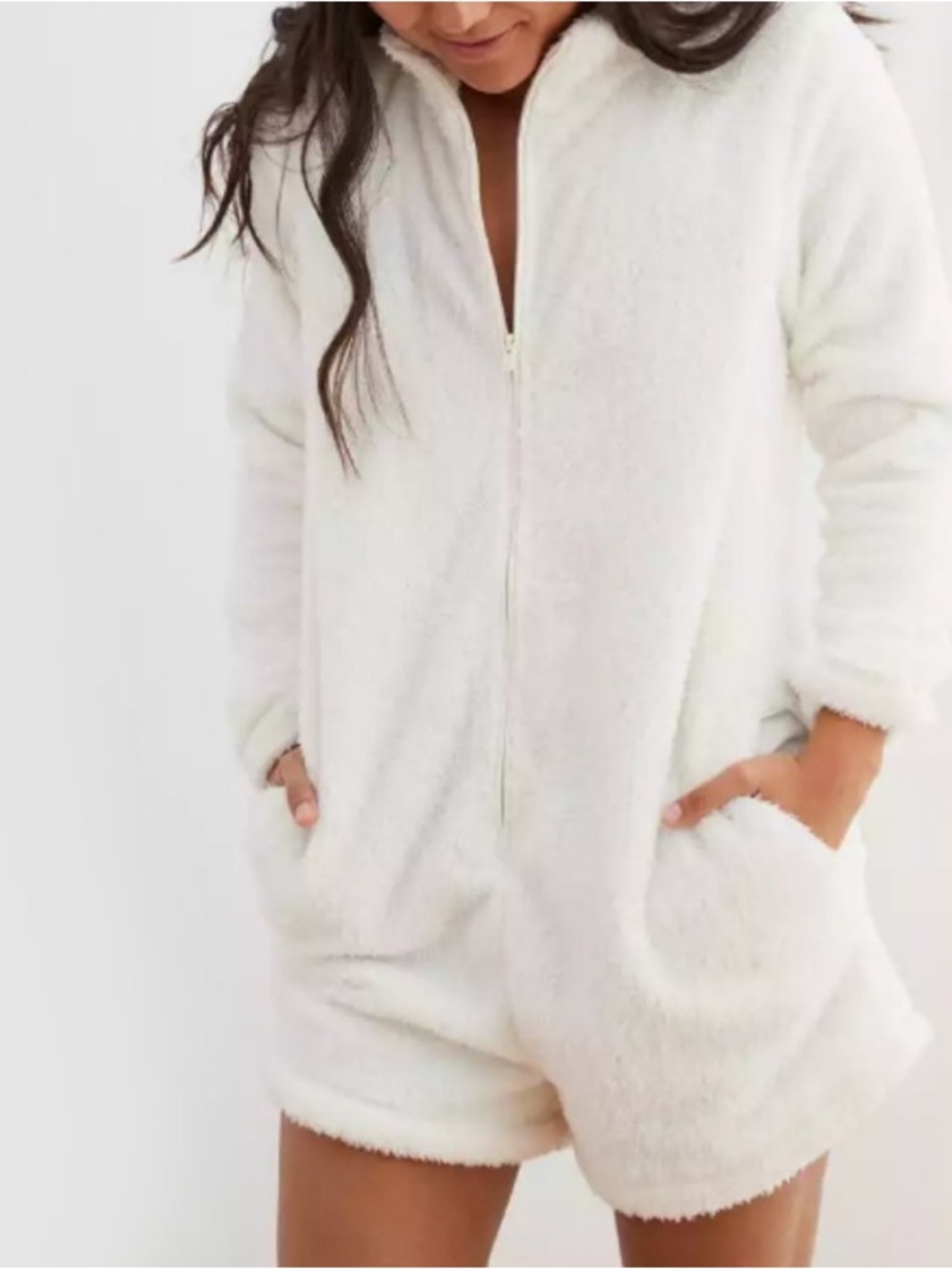 Aerie - Sherpa Cozy Plush Short Onesie